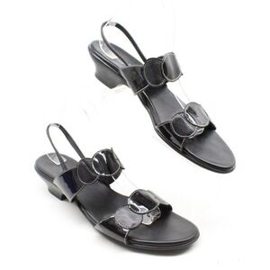 Munro American Eclipse Black Leather Sling Back Sandals Size 11 M